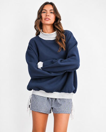 The Everyday Mock Neck Sweatshirt | Navy