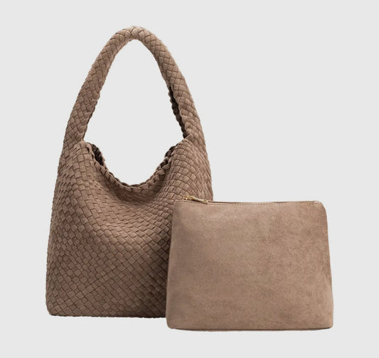Jojo Clay Suede Shoulder Bag