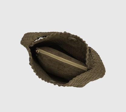 Jojo Olive Suede Shoulder Bag