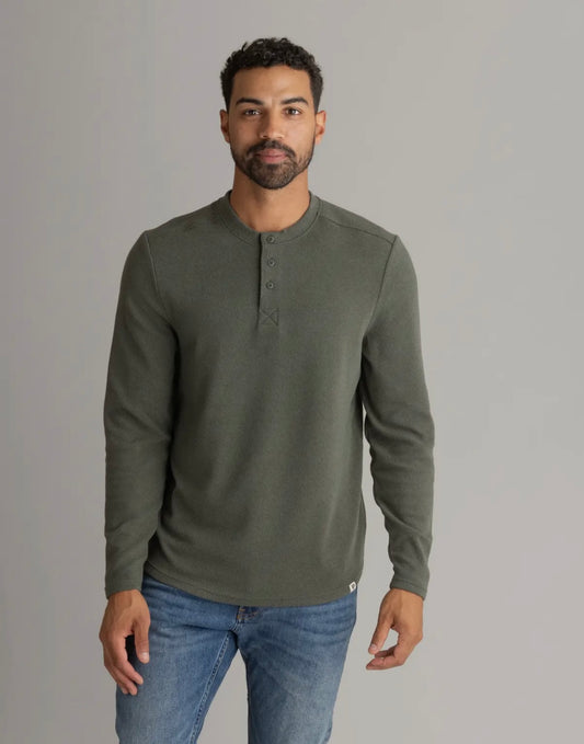 Men’s Oak Stretch Flannel Henley