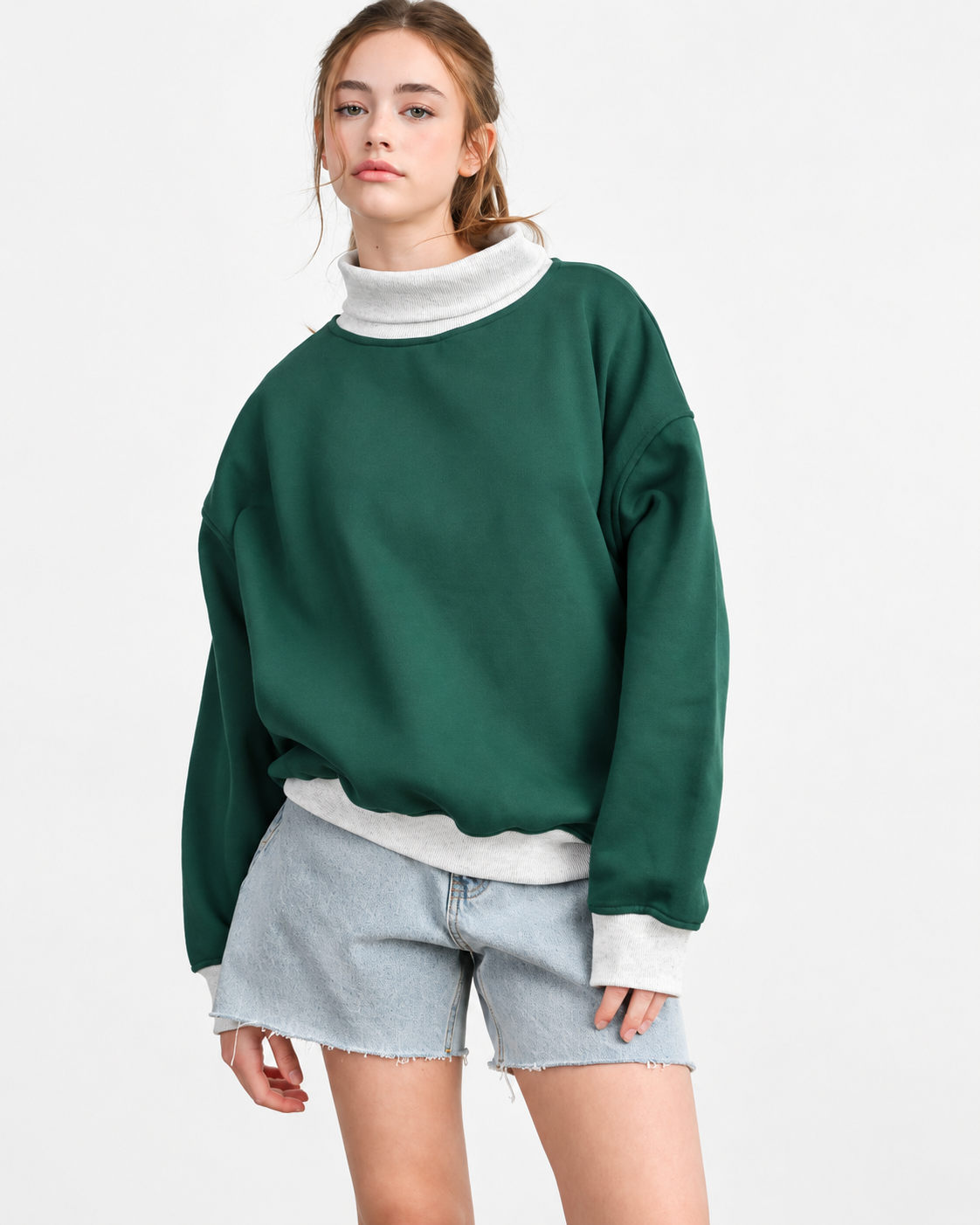 The Everyday Mock Neck Sweatshirt | Green