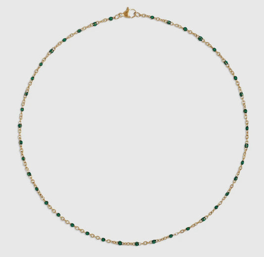 Gwen Dainty Resin Beaded Waterproof Necklace