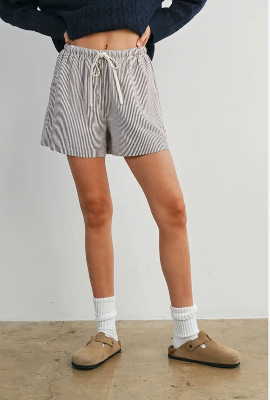 The Weekender Stripe Shorts | Mocha