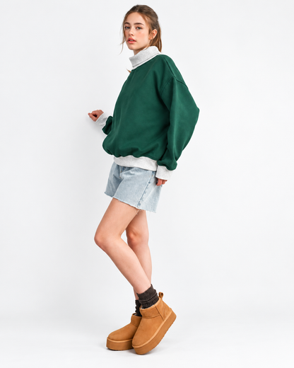 The Everyday Mock Neck Sweatshirt | Green