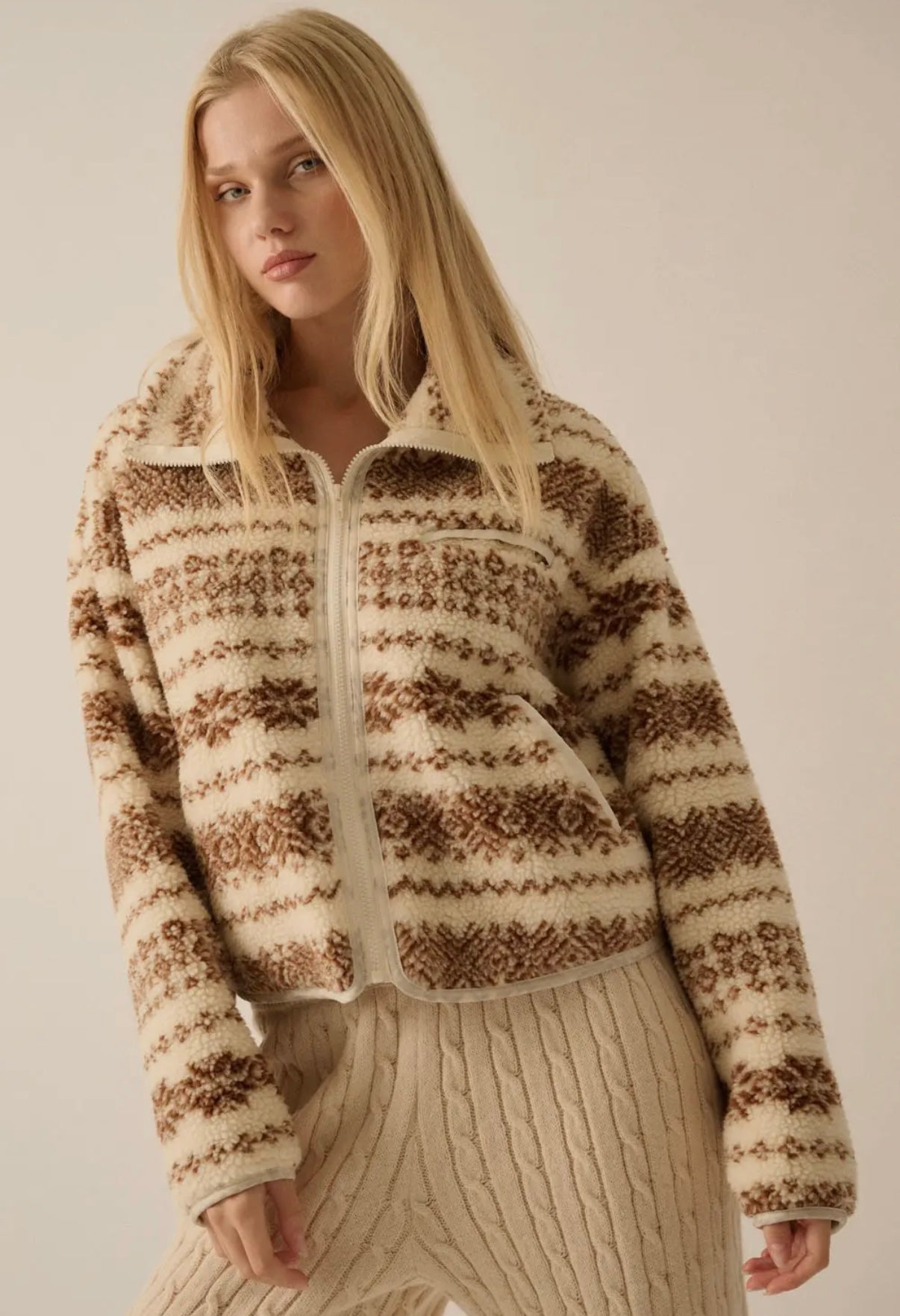 Alpine Print Sherpa Jacket