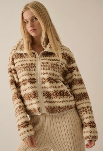 Alpine Print Sherpa Jacket