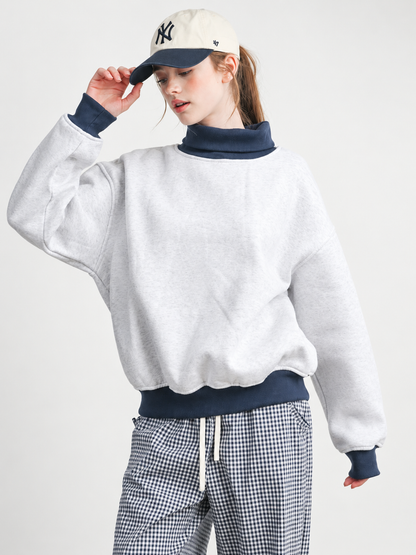 The Everyday Mock Neck Sweatshirt | Grey
