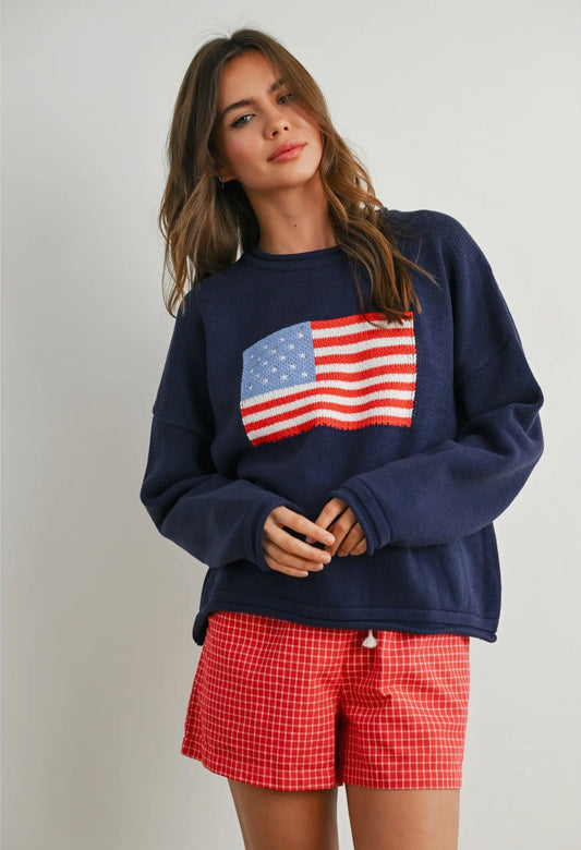 Americana Knit Sweater | Navy
