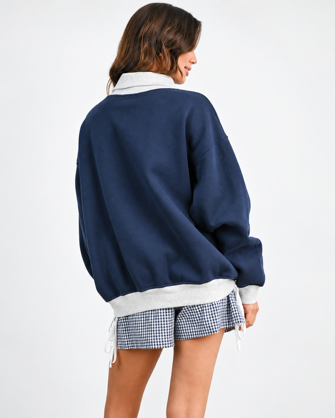 The Everyday Mock Neck Sweatshirt | Navy