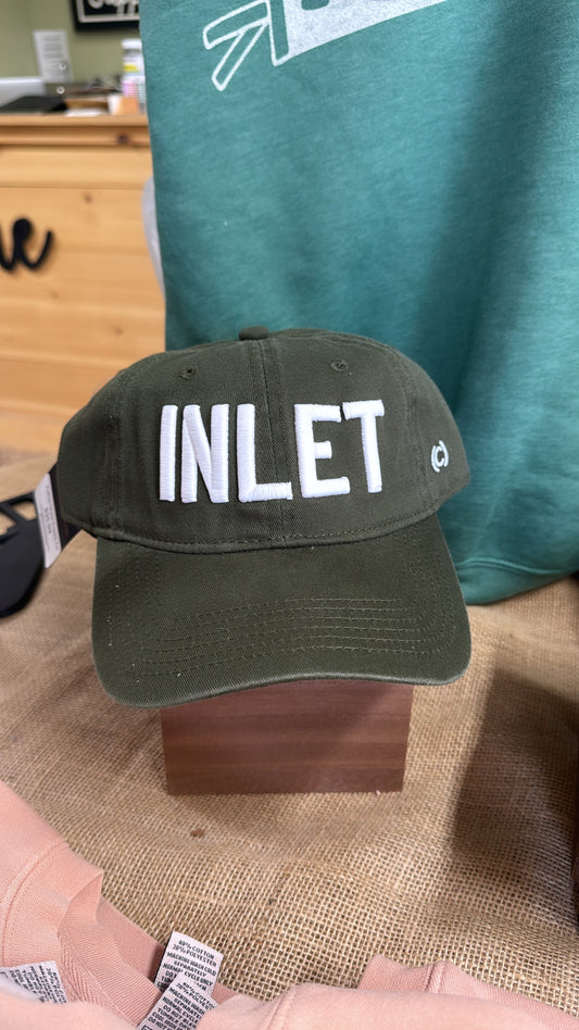 “INLET” Olive Ball Cap