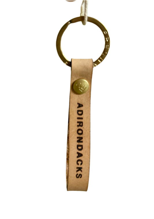 "ADIRONDACKS" Leather Loop Keychain