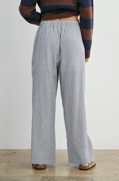 The Weekender Stripe Pants | Navy