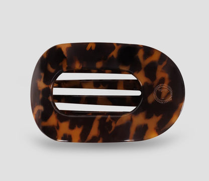 Tortoise Round Flat Hair Clip | Medium