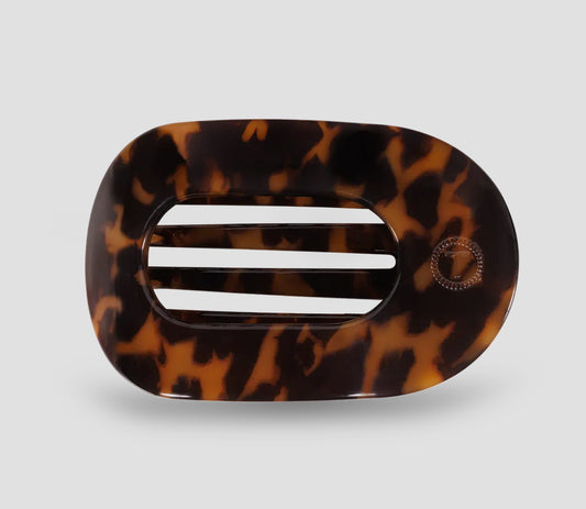 Tortoise Round Flat Hair Clip | Medium