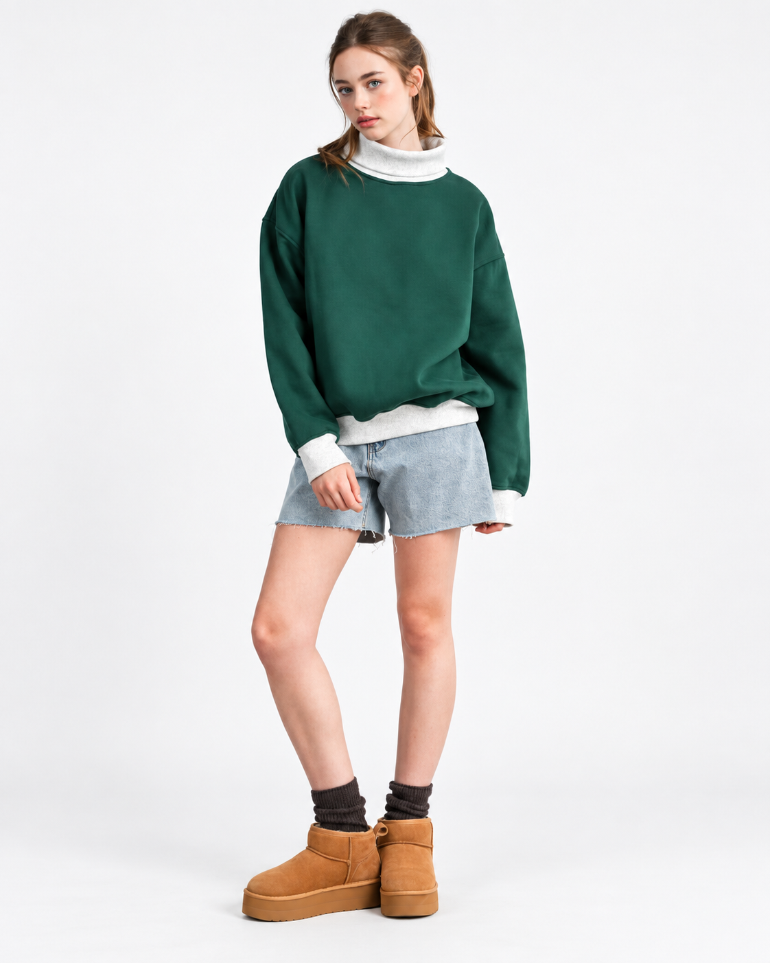 The Everyday Mock Neck Sweatshirt | Green