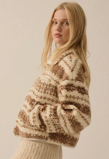 Alpine Print Sherpa Jacket