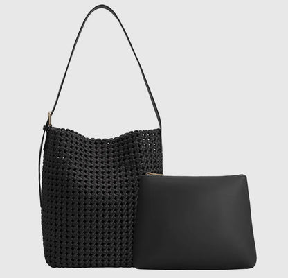 Cece Black Nylon Shoulder Bag