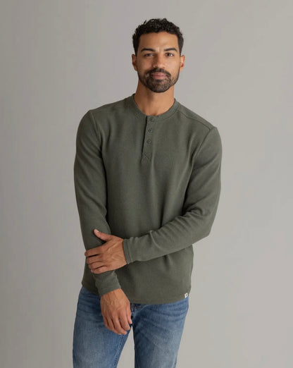 Men’s Oak Stretch Flannel Henley