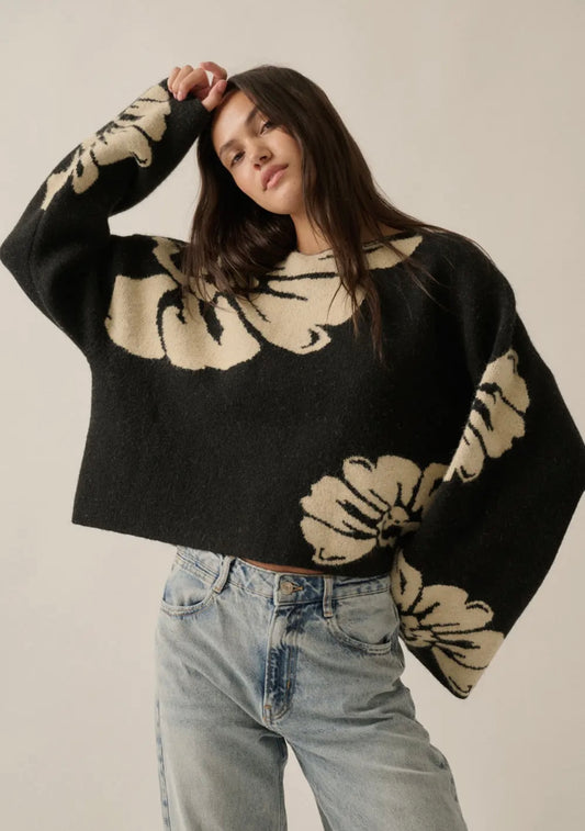 Raven Floral Sweater