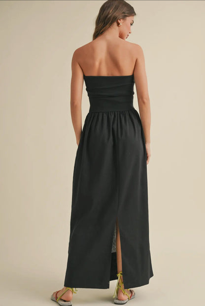 Rebecca Linen Ribbed Combo Dress