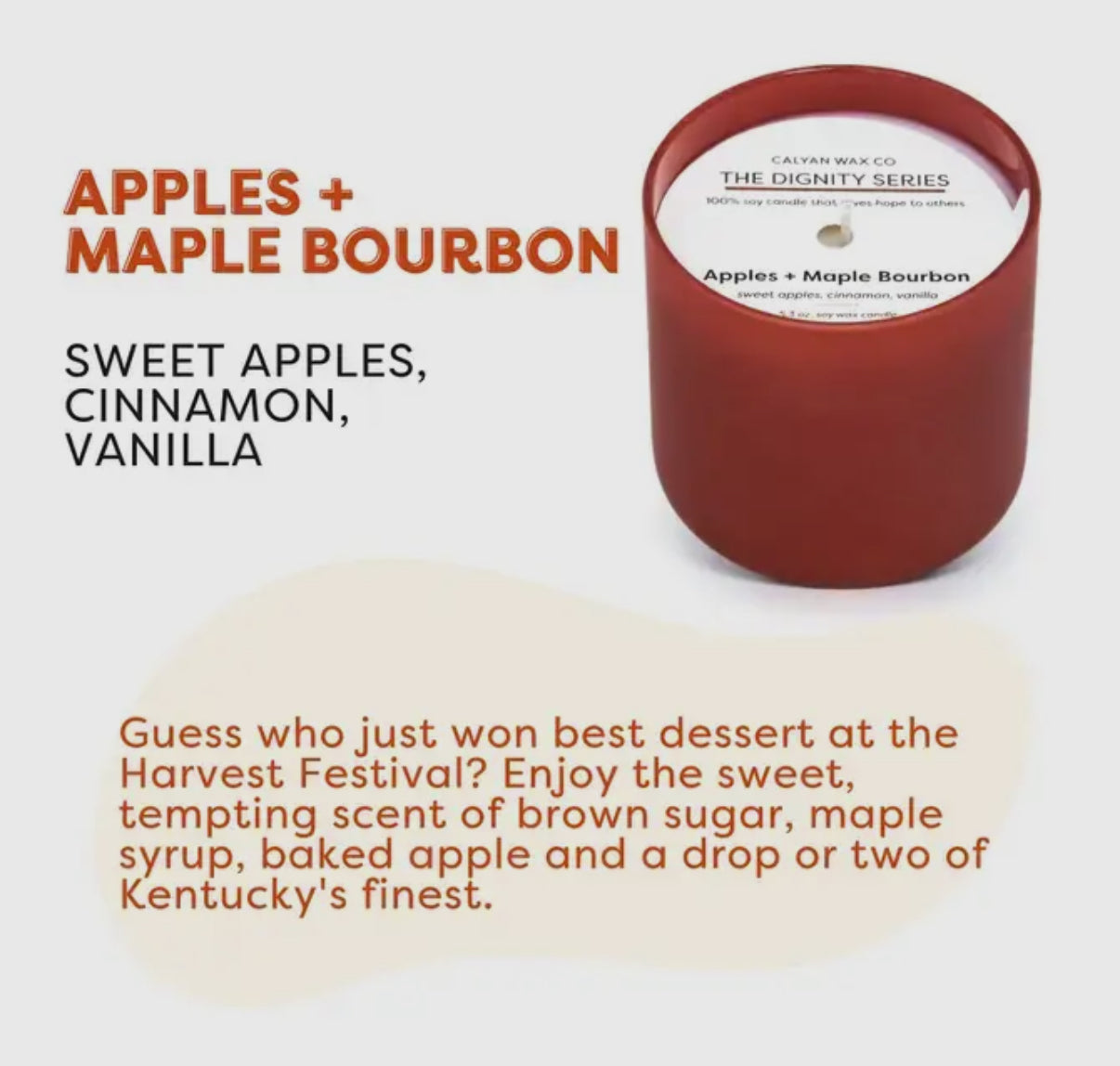 Apples + Maple Bourbon Mini Soy Candle