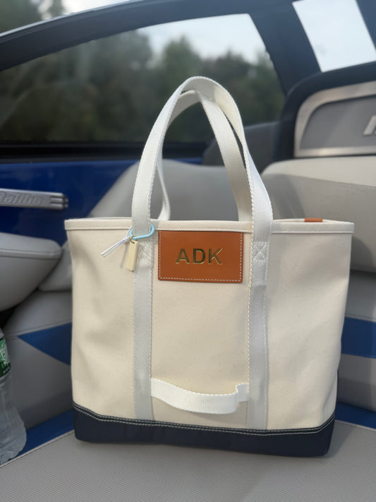 “ADK” Navy Canvas Tote