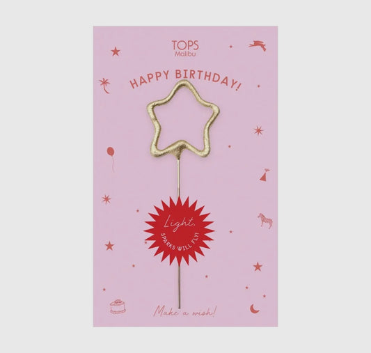 Mini 4” Star “Happy Birthday” Card Sparkler