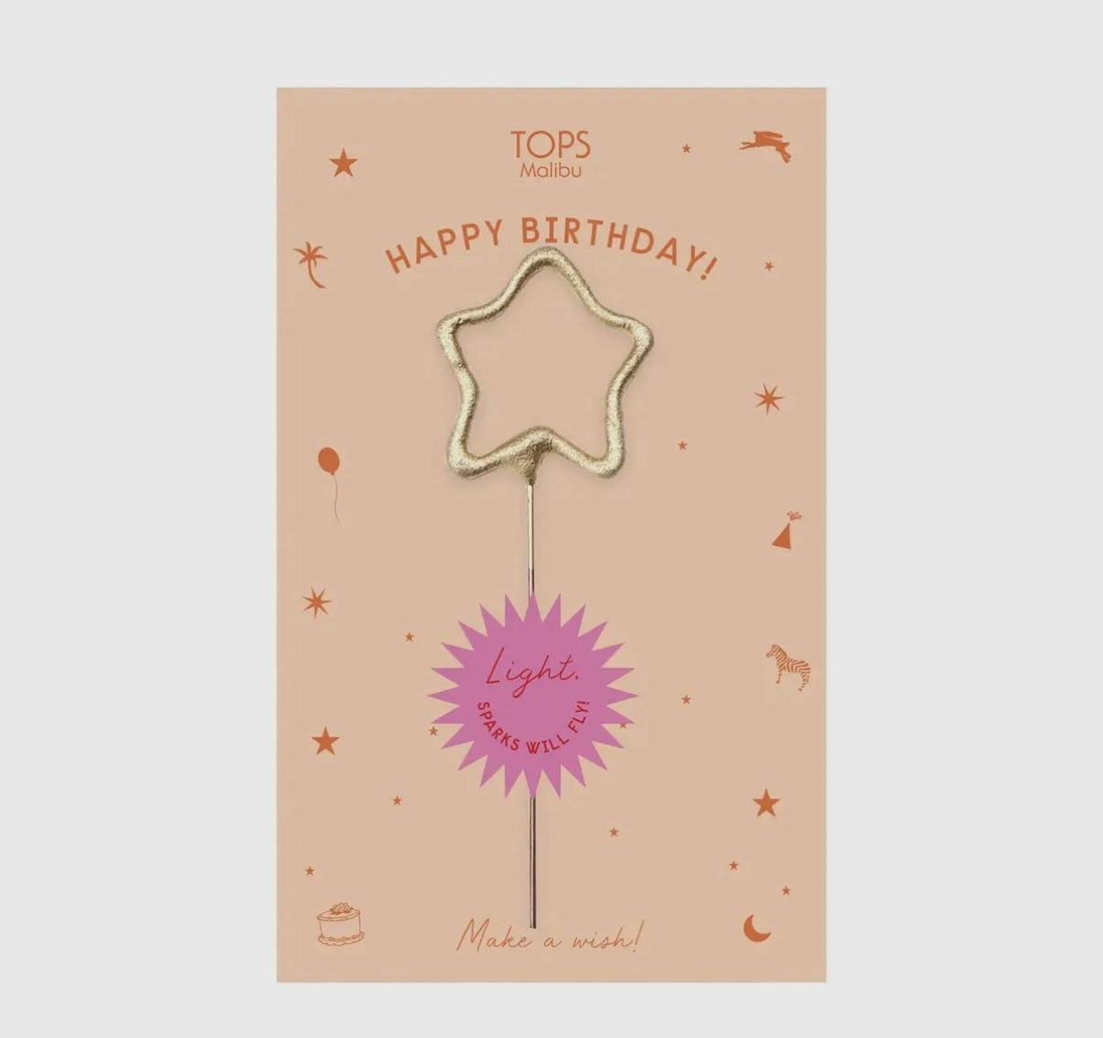 Mini 4” Star “Happy Birthday” Card Sparkler