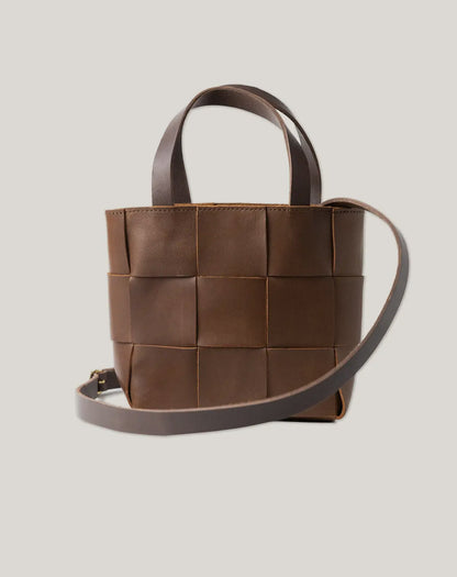 Woven Leather Mini Tote