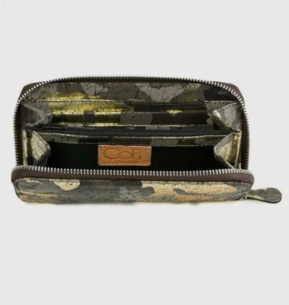 Gold Camo Zip Wallet