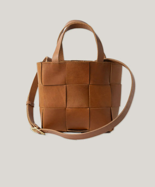 Woven Leather Mini Tote