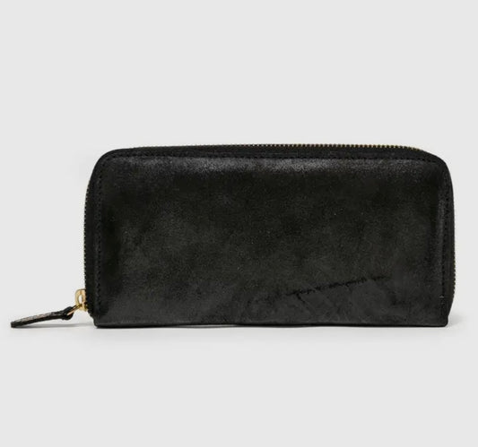 Shimmer Black Zip Wallet