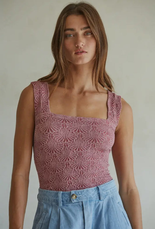Knit Modal Jacquard Tank - ONE SIZE