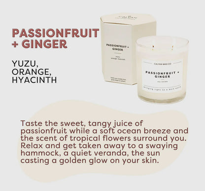 Passionfruit + Ginger Glass Tumbler Soy Candle