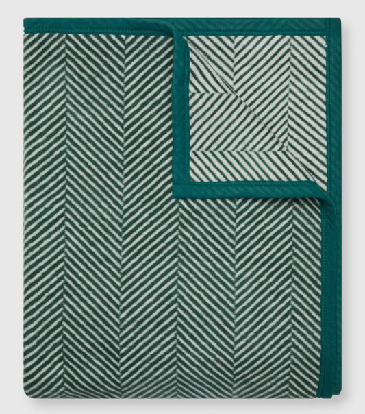 Harborview Herringbone Evergreen Blanket