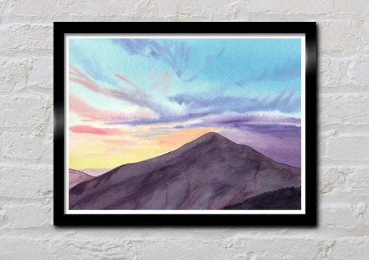 Adirondack Mountains Sunset | Adirondack Watercolor Print