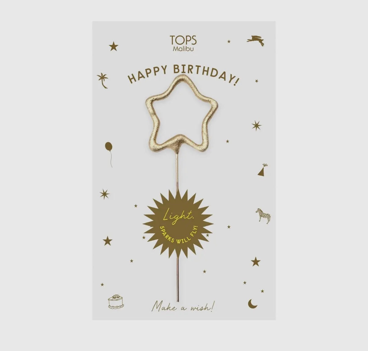 Mini 4” Star “Happy Birthday” Card Sparkler