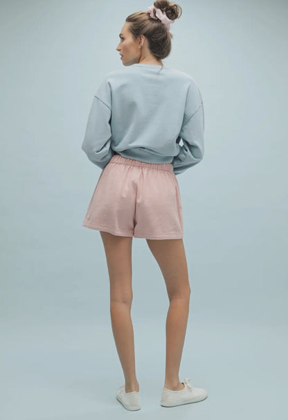 Petal Pink Cotton Twill Shorts