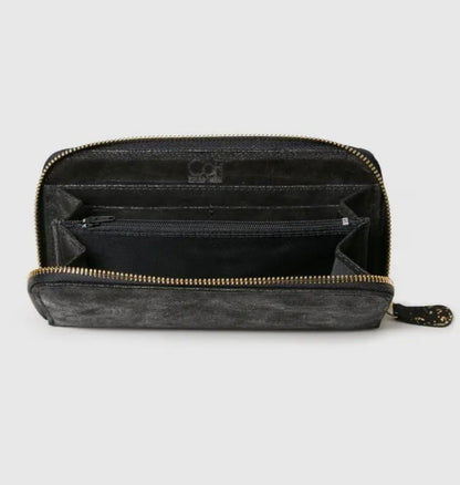 Shimmer Black Zip Wallet