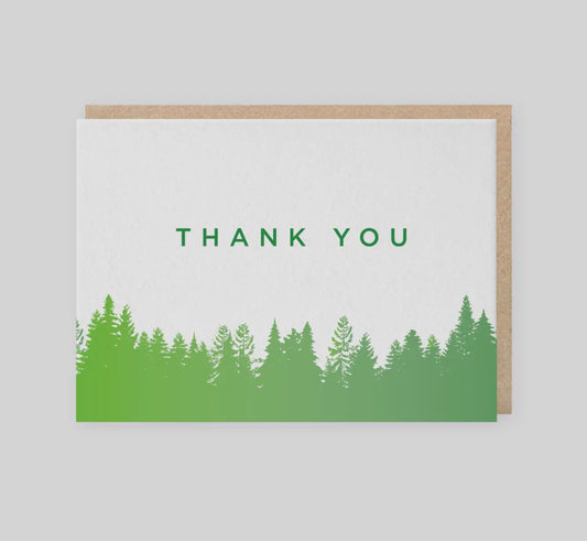 Thank You Split Ink Trees Card
