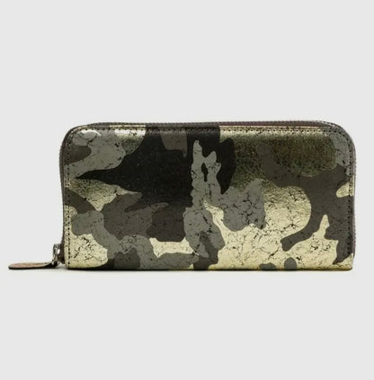 Gold Camo Zip Wallet