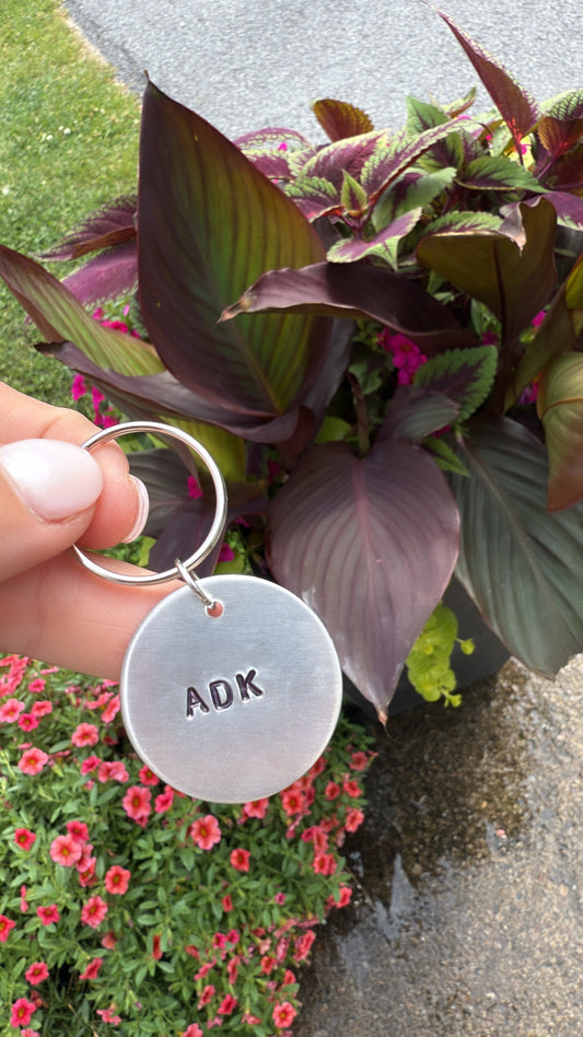 ADK Hand Stamped Keychain