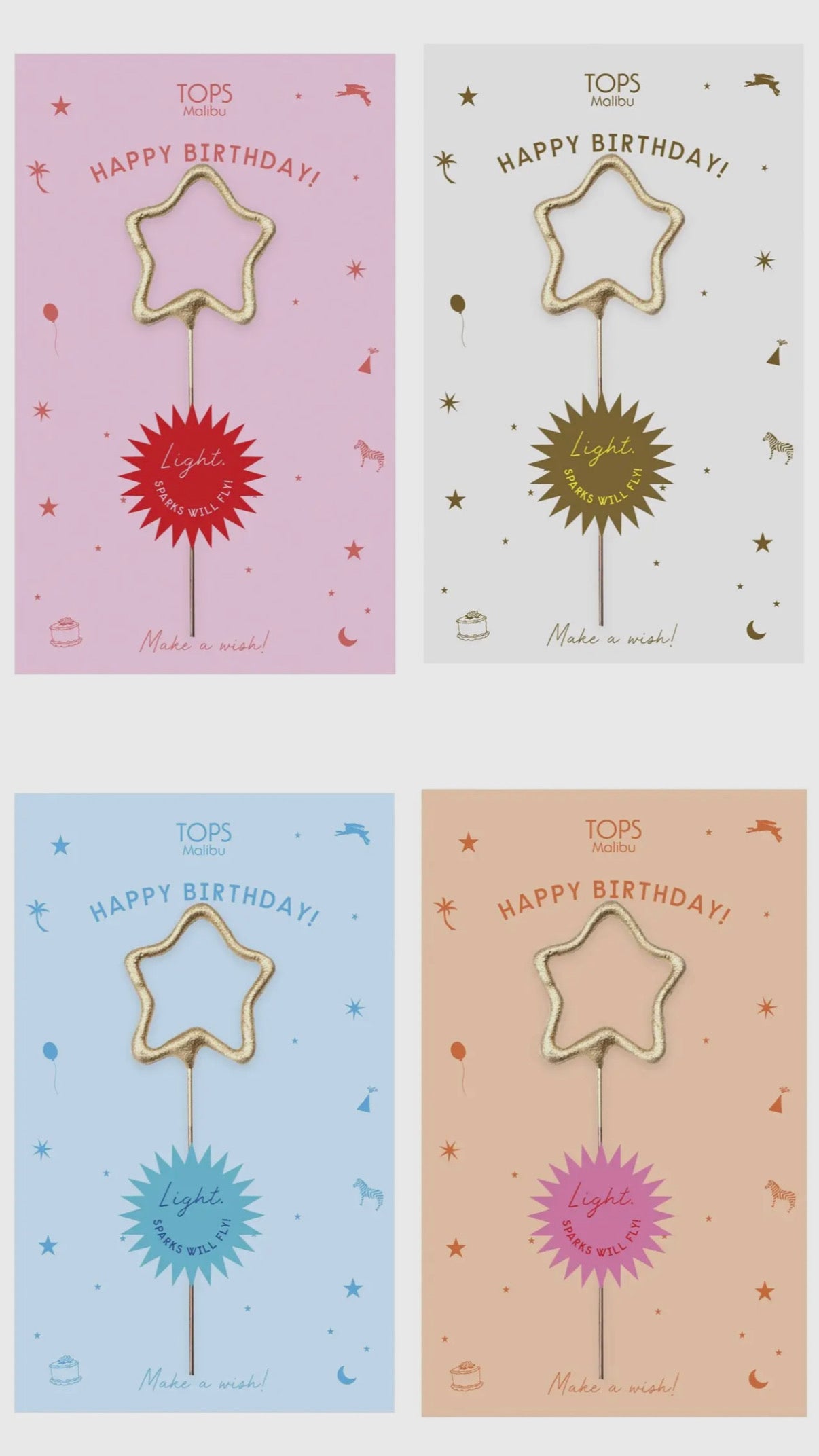 Mini 4” Star “Happy Birthday” Card Sparkler