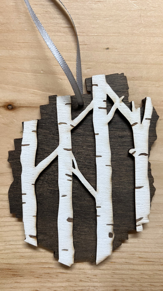 Adirondack Park Birch Trees Ornament