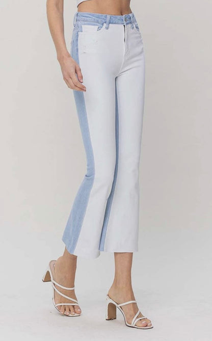 High Rise Color Block Jeans
