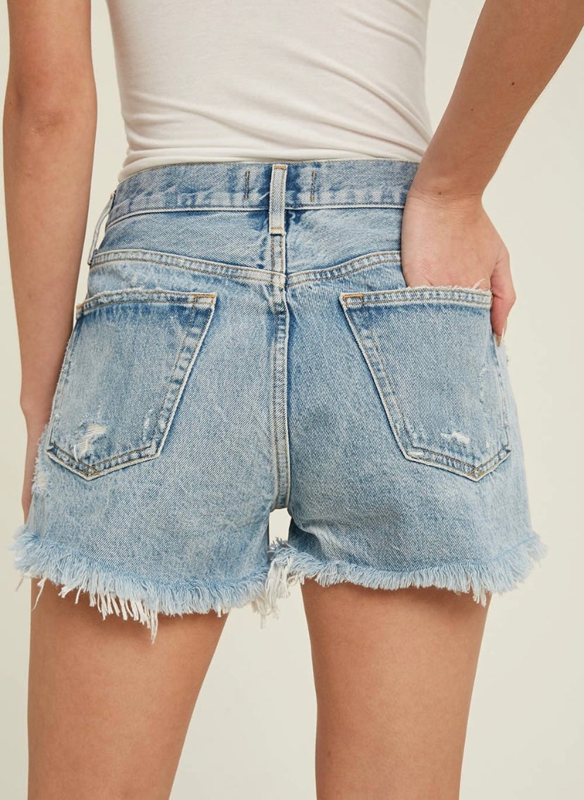 Hemmed Jean Frayed Shorts